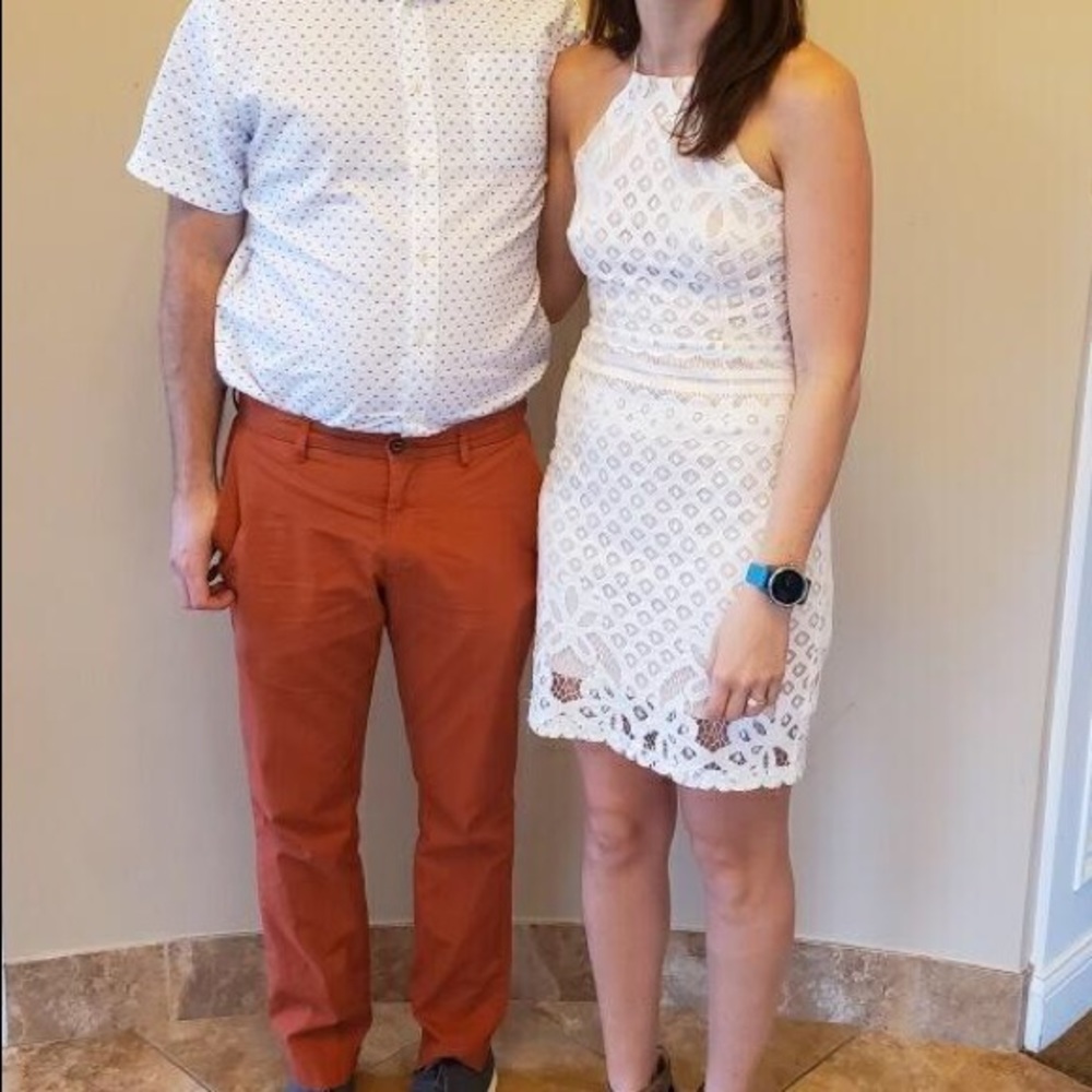 White Lace LuLu’s Dress with keyhole back